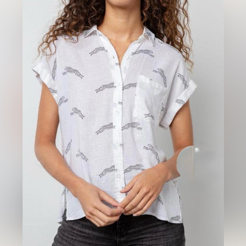 Rails Whitney Shirt- Black Cheetah Size M